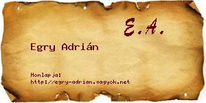 Egry Adrián névjegykártya